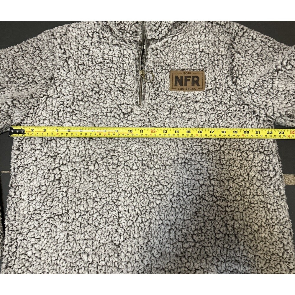 NFR 2019 Las Vegas PRORODEO Sherpa Pullover 1/4 Zip Fleece Grey XL PRCA - Picture 8 of 9